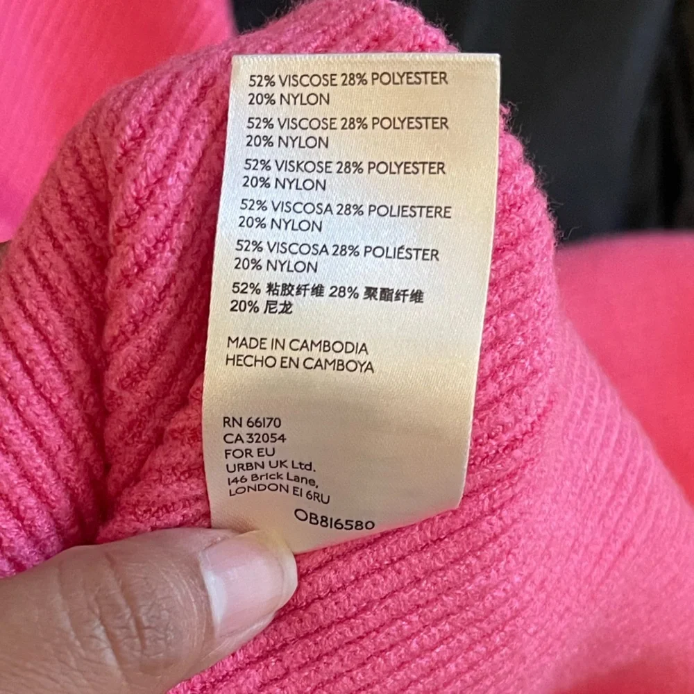 Free People Vibrant Pink Cowl Neck Sweater - Picture 9 of 10